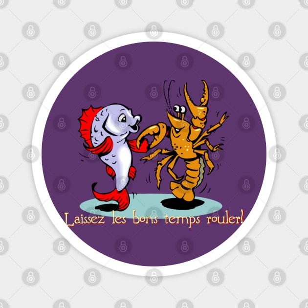 Laissez les bons temps rouler! Crawfish Mardi Gras Magnet by HolidayBug